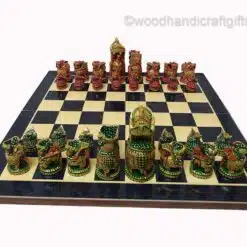 wooden chess set painted