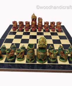 wooden chess set painted