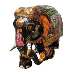 wooden hand painted elephant