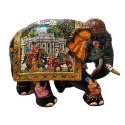 wooden hand painted elephant