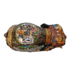 wooden hand painted elephant