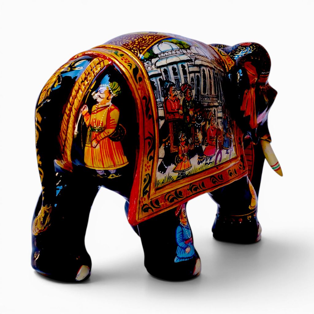 Hand-Painted Wooden Elephant Figurines - Image 6