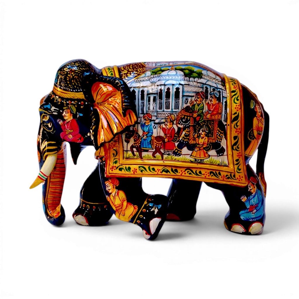 Hand-Painted Wooden Elephant Figurines - Image 5