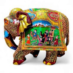 miniature painting on wood elephant left side of elephant