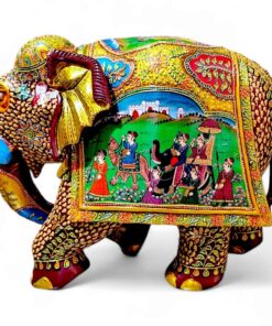 miniature painting on wood elephant left side of elephant