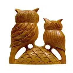 wooden owl back side carving design on owl