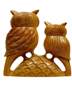 wooden owl back side carving design on owl