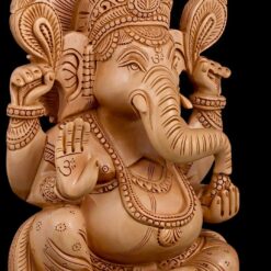 wooden Gah blessing hand, crown, and carved mouse.nesha Statue wit