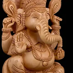wooden Gah blessing hand, crown, and carved mouse.nesha Statue wit