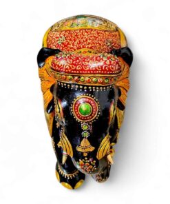 Decorative colorful elephant figurine with intricate patterns
