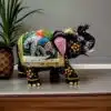 Colorful hand-painted Indian elephant figurine 