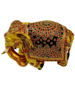 wooden painted elephant right side with painting art