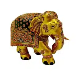 Wooden painted elephant showpieces with decorative painting art