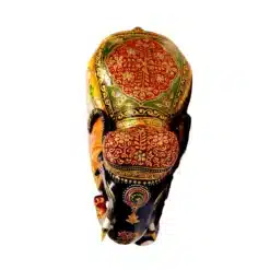 Wooden painted elephant trunk down on top of it decorative painting design painted