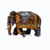 Hand-painted Indian decorative elephant figurine with intricate traditional artwork and vibrant colors.
