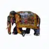 Hand-painted Indian decorative elephant figurine with intricate traditional artwork and vibrant colors.