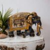 Decorative Indian ceramic elephant figurine with intricate traditional designs and vibrant colors.