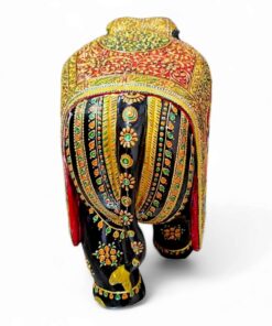 Back side painting design on elephant statue and tell painted
