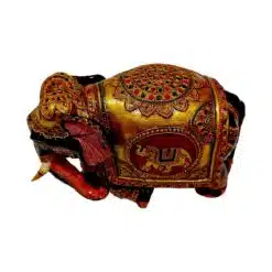 Wooden painted elephant flower design painted on elephant