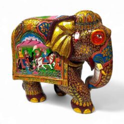 miniature painting art on left side of elephant body