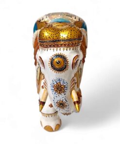 wood elephant round design trunk with painting work.