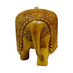 Back side carving on wood elephant statue