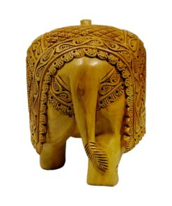 Back side carving on wood elephant statue