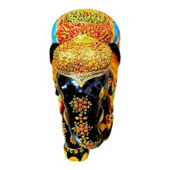 embossed painting on wood elephant upper part
