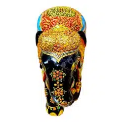 embossed painting on wood elephant upper part