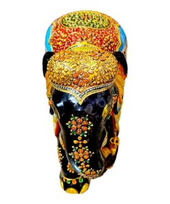 embossed painting on wood elephant upper part