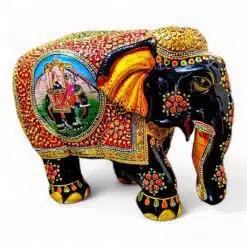 wooden elephant Ambari painted on elephant body part