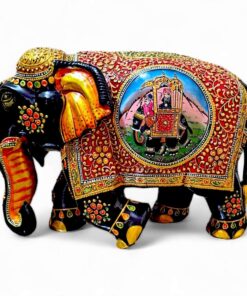 wooden elephant showpieces hand painted