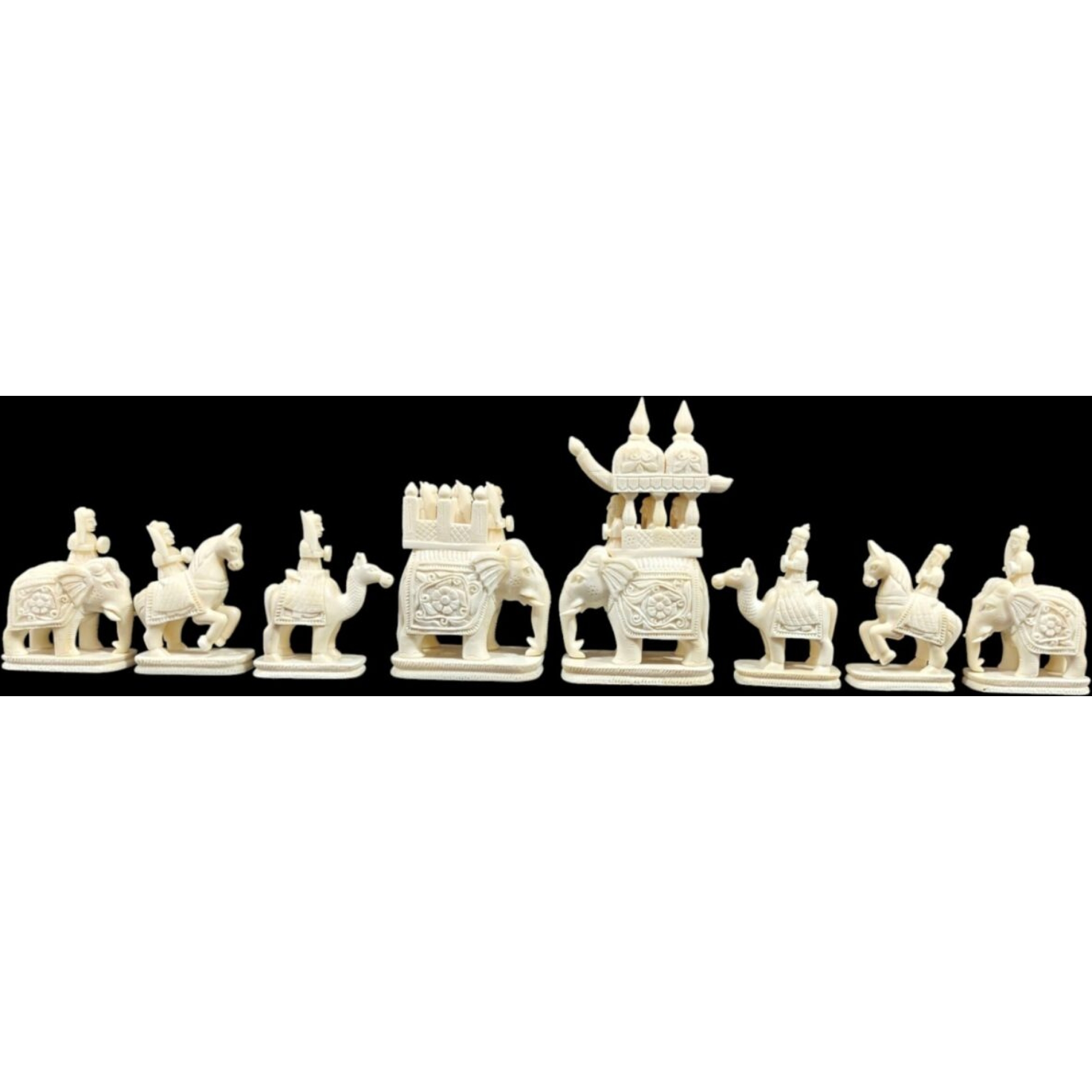 bone maharaja chess pieces white