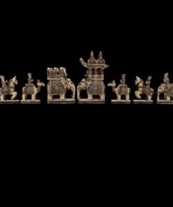 Indian Bone Chess Pieces Antique color elephants, camels, and traditional craftsmanship.