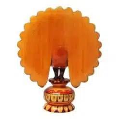 Wooden peacock figurines painted back side art