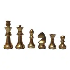 Golden finish brass six chess pieces