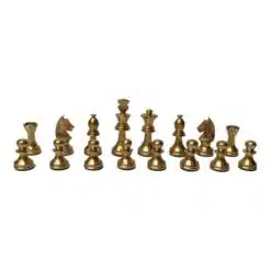Golden finish brass chess pieces