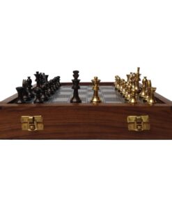 Brass chess set with board