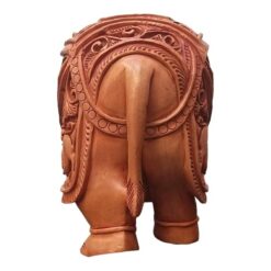Hand carved wooden elephant back side
