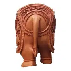 Hand carved wooden elephant back side