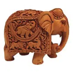 kadam wood deep carving elephant