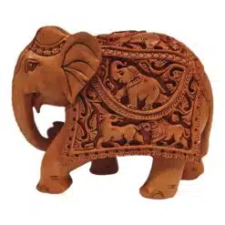 kadam wood hand carved elephant animals figure like lion, deer, elephant carved on it