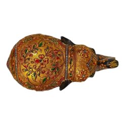 wooden elephant statue flower design upper side of elephant