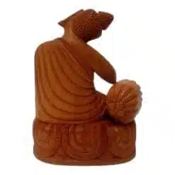 hand carved wooden Buddha statue back side carving