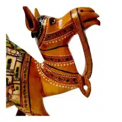 Colorful ceramic camel figurine with intricate patterns, traditional artistry, and cultural significance.