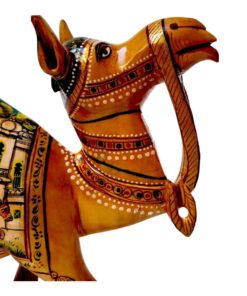 Colorful ceramic camel figurine with intricate patterns, traditional artistry, and cultural significance.