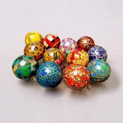 Christmas decoration balls hand painted with multicolor 12 pieces baubles