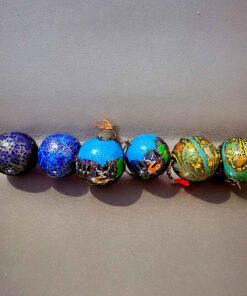Paper Mache decorative bolls hand painted animals figure and flowers painting