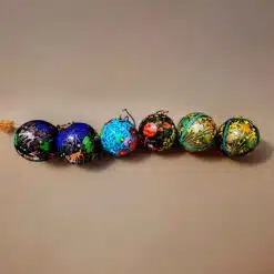 Paper Mache painted 6 balls with different deign and colors painted