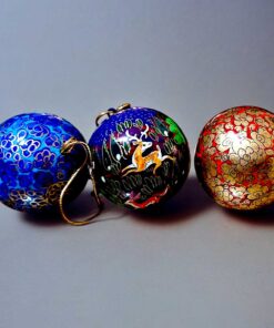 Hand painted balls deer and flower design painting multicolor red blue gold colors